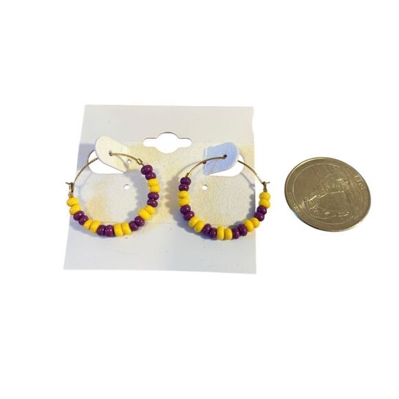 Ink & Alloy Colorful Beaded Hoop Earrings - Picture 6 of 6